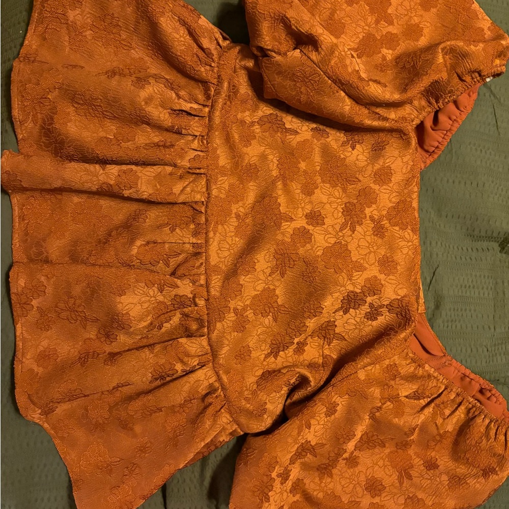 ARULA Burnt Orange Floral Blouse